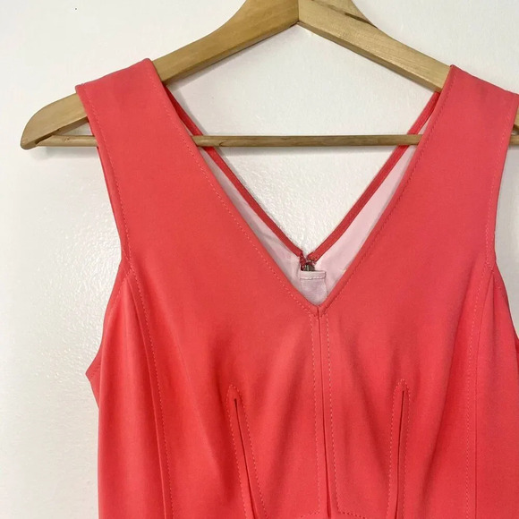 NWT Rebecca Taylor Melon Pop Fit & Flare Pink Sleeveless Party Dress Women's 2 - Picture 4 of 13